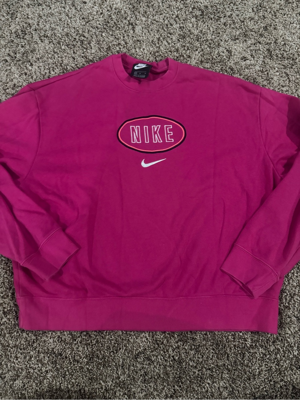 Nike Crewneck Sweatshirt - Magenta with White Swoosh
